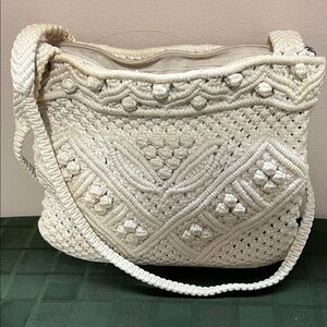 Vintage Macrame Zipper Purse Made In People's Republic Of China